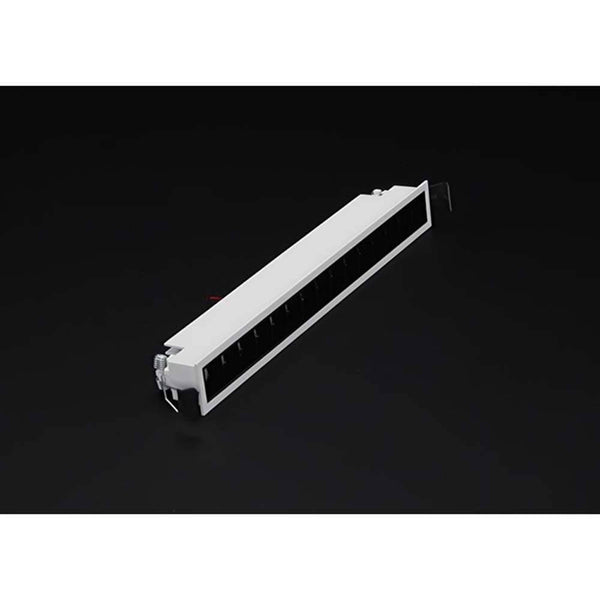 LED Raster-Einbauleuchte Line 1895lm 15x2W Warmweiß, rechteckige Deckenleuchte in Weiß-Schwarz
