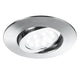 LED Einbauleuchte Movibile IP44 Chrom mit schwenkbarem Kopf und satinierter Diffusor für gleichmäßige Lichtstreuung.