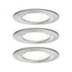 LED Einbauleuchte Nova Basis-Set starr Rund Ø 7,8cm Alu-Gebürstet im Set von drei leuchtenden Einbaustrahlern