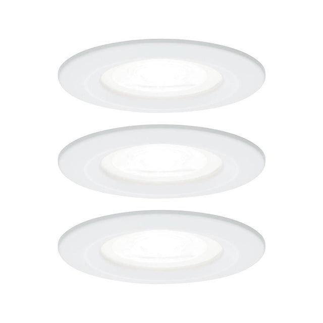 LED Einbauleuchte Nova Basis-Set Starr Rund Ø 7,8cm Weiß-Matt  Paulmann   