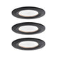 LED Einbauleuchte 3er Set Nova Rund Ø 7,8cm in Schwarz mit energieeffizientem Design.