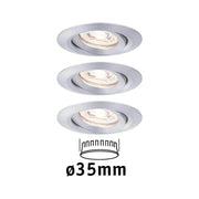 LED Nova Mini recessed light base set, swiveling, 3 swiveling lights with Ø35mm.