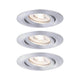 LED Einbauleuchte Nova Mini Basis-Set schwenkbar, 3er Set, flache, schwenkbare Aluminiumleuchten mit warmweißem Licht.