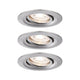 LED Einbauleuchte Nova Mini Basis-Set schwenkbar Rund 66mm in brushed iron finish, 3 interchangeable lights.
