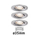 LED Einbauleuchte Nova Mini Basis-Set schwenkbar Rund 66mm mit drei schwenkbaren Leuchten und 35mm Coins.