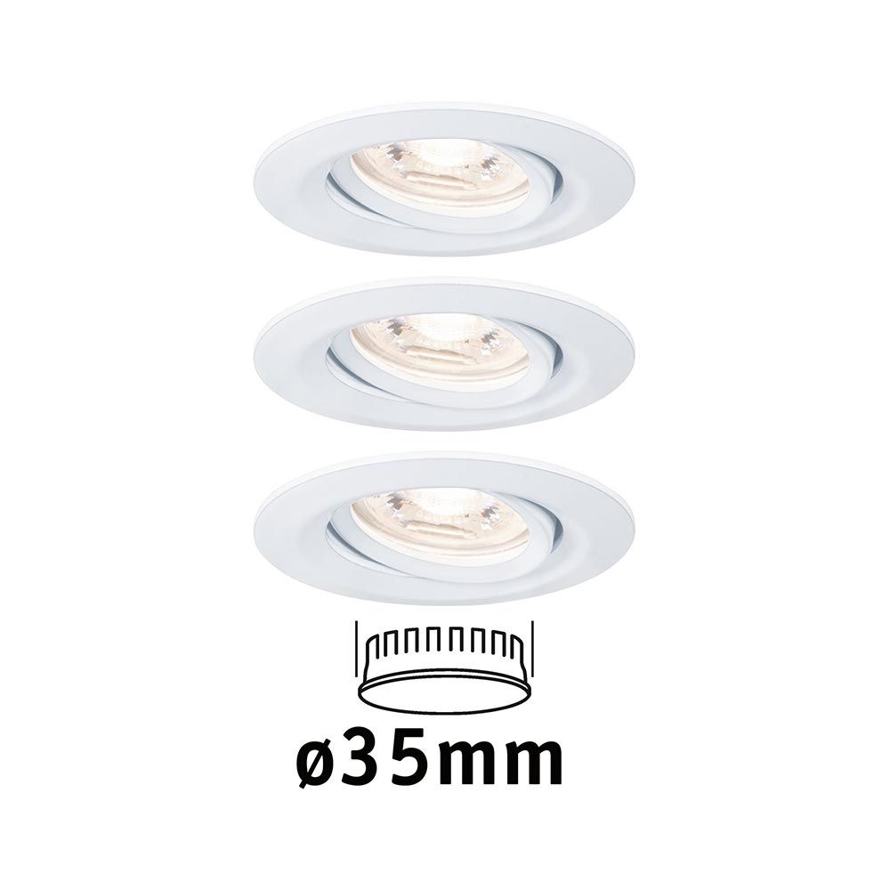 LED Einbauleuchte Nova Mini Basis-Set schwenkbar Rund 66mm Weiß  Paulmann   