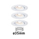 LED Einbauleuchte Nova Mini Basis-Set schwenkbar Rund 66mm Weiß mit 3 schwenkbaren Ø35mm Leuchten.