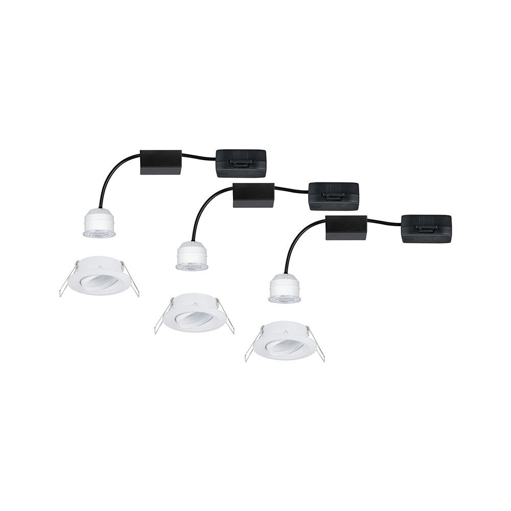 LED Einbauleuchte Nova Mini Basis-Set schwenkbar Rund 66mm Weiß  Paulmann   