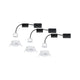 LED Einbauleuchte Nova Mini Basis-Set schwenkbar Rund 66mm Weiß mit drei schwenkbaren Leuchten auf schwarzem Kabel.