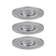 LED Einbauleuchte Nova Mini Basis-Set starr Rund 6,5cm - 3er Set in Eisen gebürstet für Spotbeleuchtung und Wintergärten.