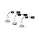LED Einbauleuchte Nova Mini Basis-Set starr Rund 6,5cm, Set aus 3 Leuchten mit wechselbaren 35mm Coins in gebürstetem Eisen.