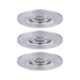 LED Einbauleuchte Nova Mini Basis-Set starr Rund 6,5cm in Aluminiumfarbe, Set aus 3 Leuchten.