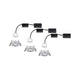 LED Einbauleuchte Nova Mini Basis-Set starr Rund 6,5cm - Set mit 3 starren Einbauleuchten in Alu gedreht.