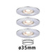 LED Einbauleuchte Nova Starr Mini Basis-Set Ø 6,5cm Chrom mit 3 Leuchten und wechselbaren Ø35mm Coins