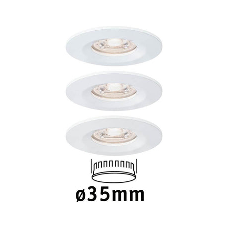 LED Recessed light Nova Mini basic set fixed round 6.5 cm white matt - set of 3 lights with Ø35 mm interchangeable coins.