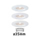 LED Einbauleuchte Nova Mini Basis-Set starr Rund 6,5cm Weiß-Matt - Set aus 3 Leuchten mit Ø35mm Wechselcoins.