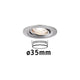 LED Einbauleuchte Nova Mini in Alu gebürstet, schwenkbar, mit 35mm Coin, ideal für moderne Innenräume.