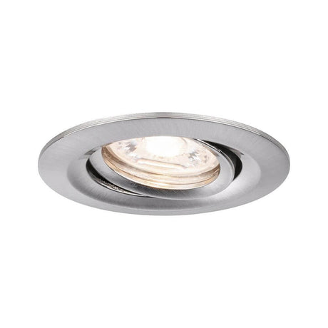 LED Single light Nova Mini swivel Alu-brushed in brushed iron for stylish lighting.