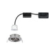Schwenkbare LED Einzelleuchte Nova Mini in Alu gebürstet mit wechselbarem 35mm Coin.
