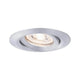 LED Einzelleuchte Nova Mini schwenkbar Rund 66mm in Aluminium-Finish mit schwenkbarem Leuchtmodul.