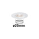 LED Einzelleuchte Nova Mini Starr Weiß-Matt IP44 mit Ø35mm Coin und flachem Design für flexible Lichtlösungen.