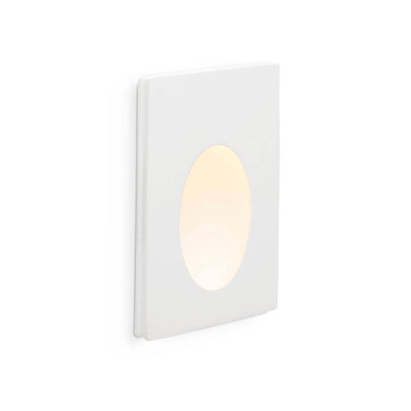 LED Wand-Einbauleuchte PLAS-1 1W 3000K Weiß in elegantem Design mit warmem Lichtschein.
