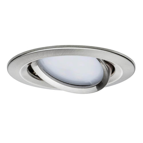 LED recessed light Smart Home Zigbee Nova Plus basic set in brushed iron finish, ideal for energy-efficient lighting.