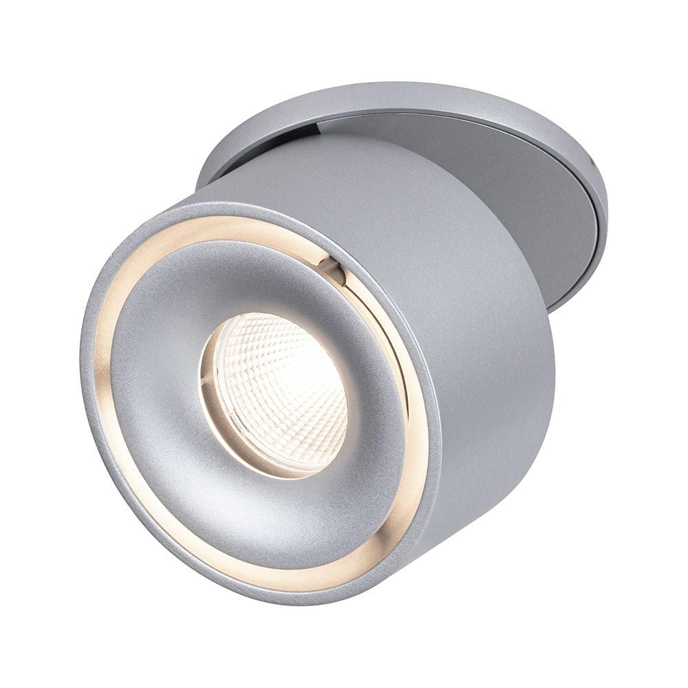 LED Einbauleuchte Spircle in Chrom-Matt, schwenkbar, moderner Industrie-Stil für gezielte Beleuchtung.