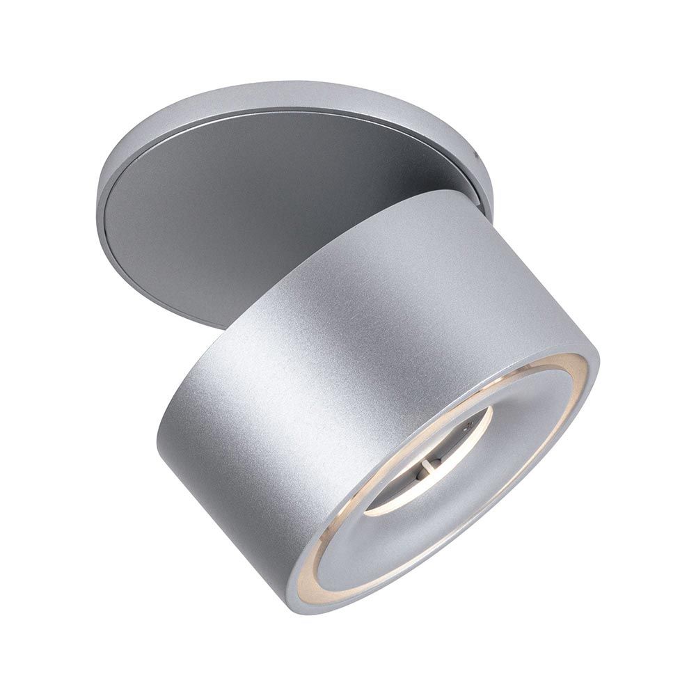 LED Einbauleuchte Spircle Chrom-Matt mit schwenkbarem Spotkopf und modernem Design für gezielte Beleuchtung.