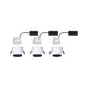 LED Einbauleuchte Stufen-Dimmer Gil LED Basis-Set Schwarz, Weiß im 3er-Set mit mattweißen und mattschwarzen Komponenten