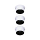LED Einbauleuchte Stufen-Dimmer Gil LED Basis-Set Schwarz, Weiß im 3er-Set in Weiß matt und Schwarz matt.