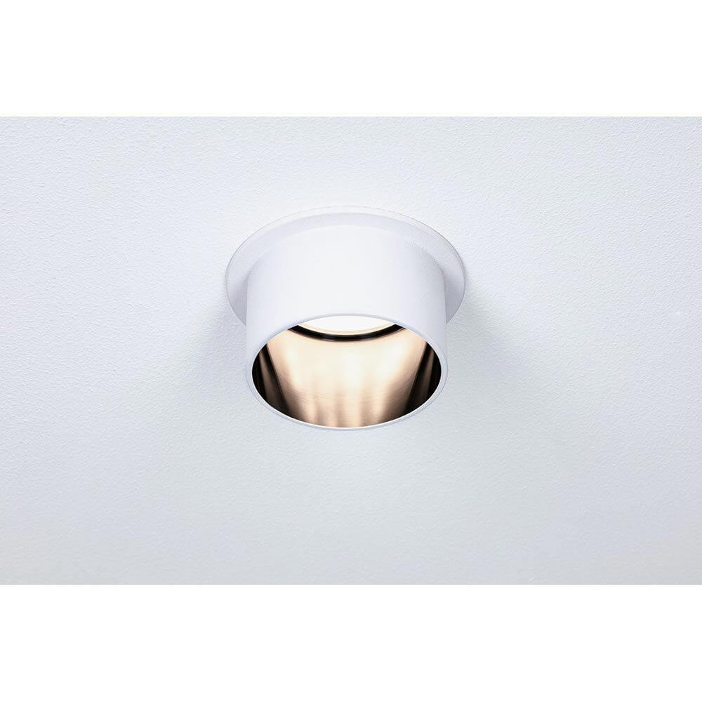 LED Einbauleuchte Stufen-Dimmer Gil LED Basis-Set Schwarz, Weiß in mattem Weiß mit blendfreier Lichtabstrahlung.