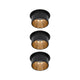 LED Einbauleuchte Stufen-Dimmer Gil Basis-Set 68mm Schwarz-Matt in eleganter Anordnung mit goldenen Akzenten.