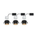 LED Einbauleuchte Stufen-Dimmer Gil Basis-Set 68mm Schwarz-Matt im 3er-Set mit dekorativem Design.