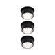 LED Einbauleuchte Gil Basis-Set Rund mit Stufen-Dimmer in Schwarz matt, 3er-Set für dekorative Lichteffekte.