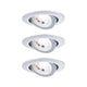 LED Einbauleuchte 3er-Set Stufen-Dimmbar Schwenkbar Chrom-Matt mit schwenkbaren Spots und integrierter Dim-Funktion.