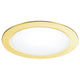 LED Einbauleuchten 3er-Set Fusion Goldfarben mit elegantem, schmalem Rahmen und satinierter Lichtabstrahlung.