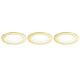 LED Einbauleuchten 3er-Set Fusion Goldfarben - elegante Deckeneinbauleuchten mit satiniertem Diffusor und 120° Abstrahlwinkel.