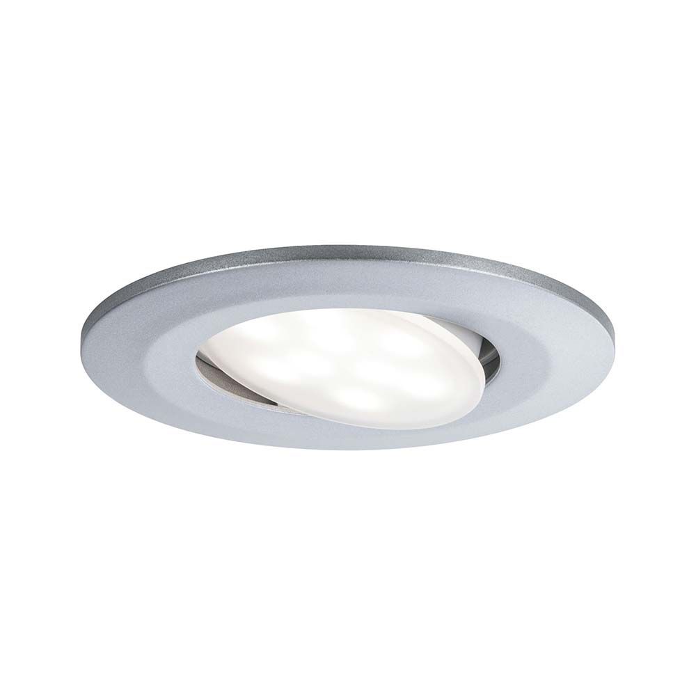 LED Einbauleuchte Calla IP65 schwenkbar in Chrom-Matt mit neutralweißem Licht für stimmungsvolle Beleuchtung.