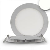 LED installationspanel ø 17 cm flad runde sølv dæmpbar 12w neutral hvid