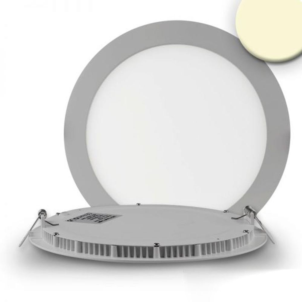 LED installationspanel Ø 22,5 cm flad runde sølv dæmpbar 18W varm hvid