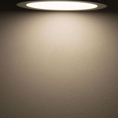 LED Indbygget panel Ø 22,5 cm flad rund hvid 18W neutral hvid på væg, skarp belysning