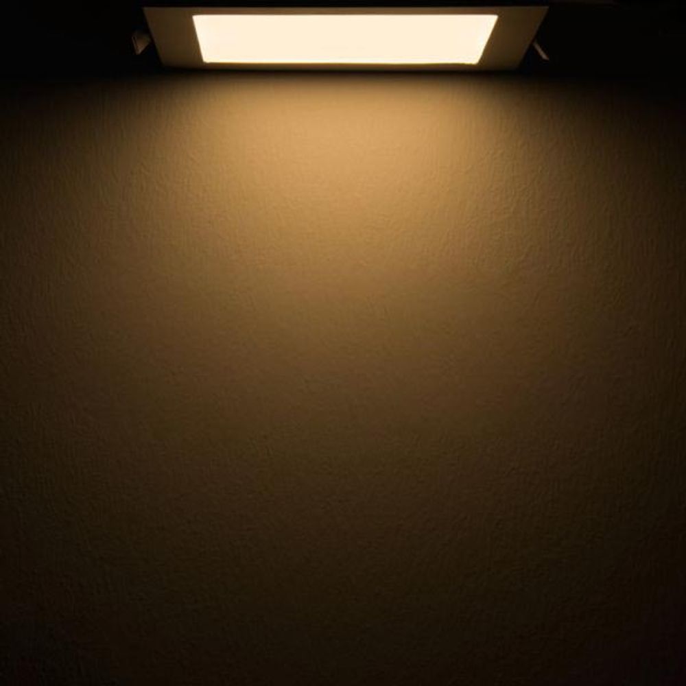 LED Einbaupanel 19 x 19cm flach eckig silber Dimmbar 15W Warmweiß  Pro-Light   