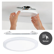 LED Panneau encastré 2 en 1 Cover-it rond Ø 30 cm blanc mat montage avec capteur et cadre en saillie