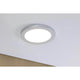 LED Einbaupanel Cover-it Rund in Chrom-Matt, flächiges und blendfreies Licht für Wand und Decke.