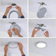 Montageschritte für das LED Einbaupanel 2 in 1 Cover-it Rund Chrom-Matt, einfache Installation in der Decke.