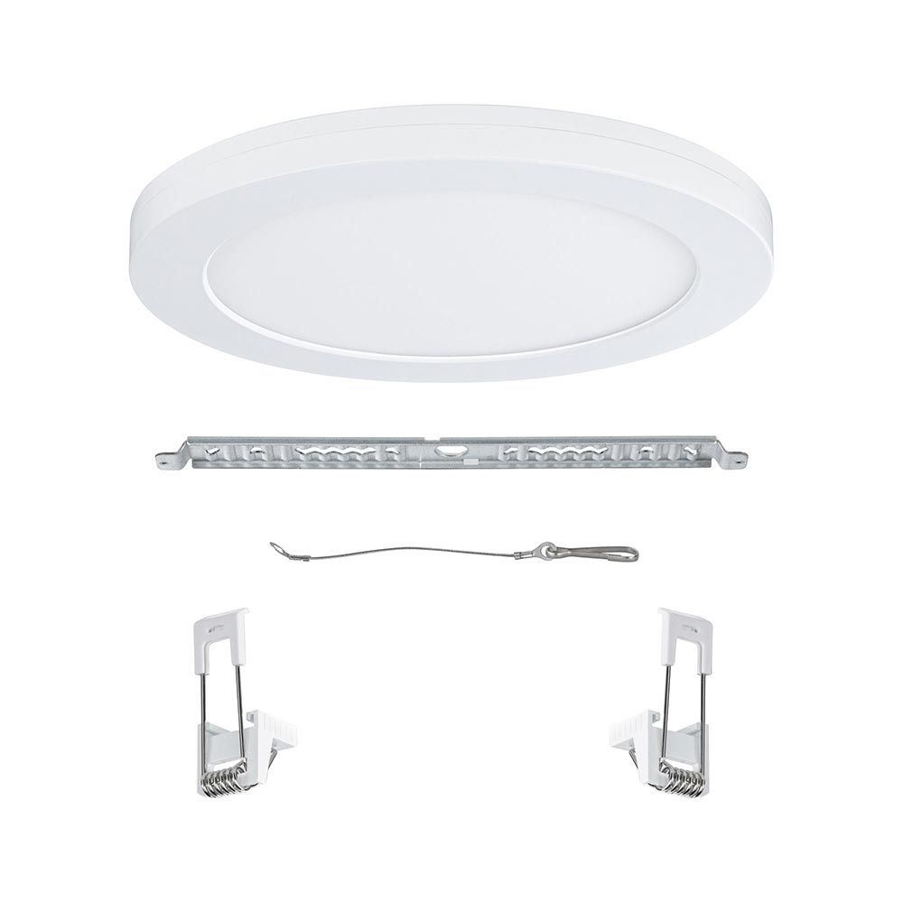 LED Einbaupanel 2 in 1 Cover-it in Weiß mit Montagezubehör für einfache Installation.