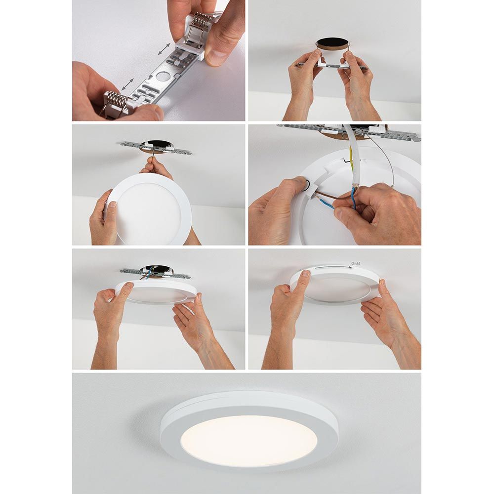 Montageschritte für das LED Einbaupanel 2 in 1 Cover-it mit Sensor in Weiß.