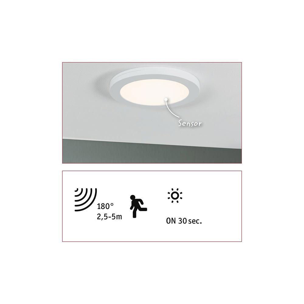 LED Einbaupanel 2 in 1 Cover-it mit Sensor, flächiges Licht, Montageanleitung und Sensorinfo.