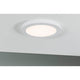 LED Einbaupanel 2 in 1 Cover-it Rund Weiß-Matt montiert an der Decke, strahlendes und flächiges Licht.